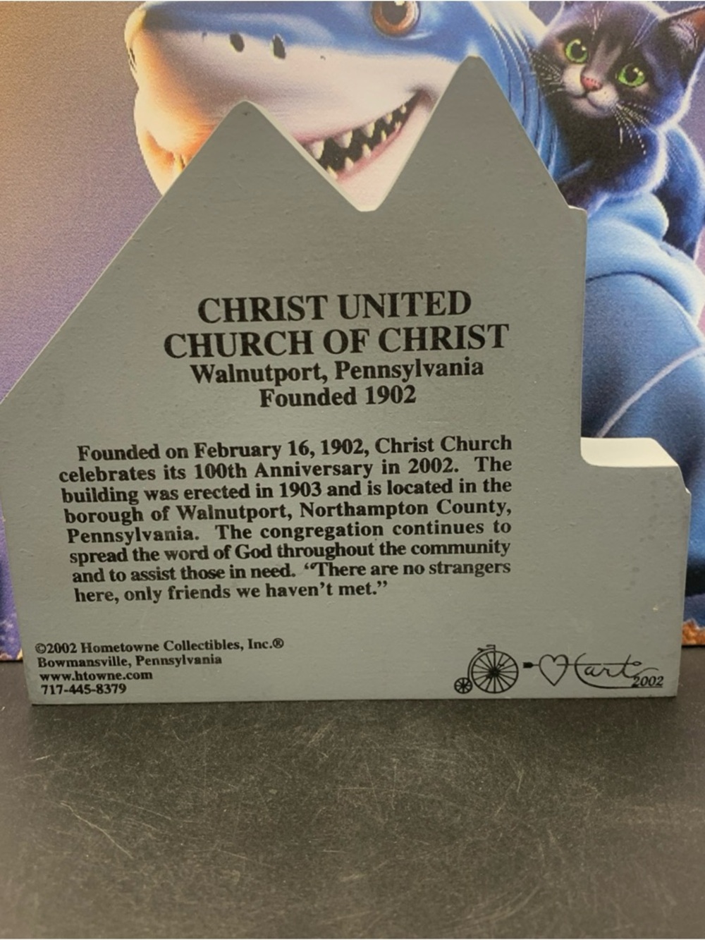 Vintage Cat's Meow Wood 2002 Hometown Collectibles Christmas United Church - Picture 3 of 4